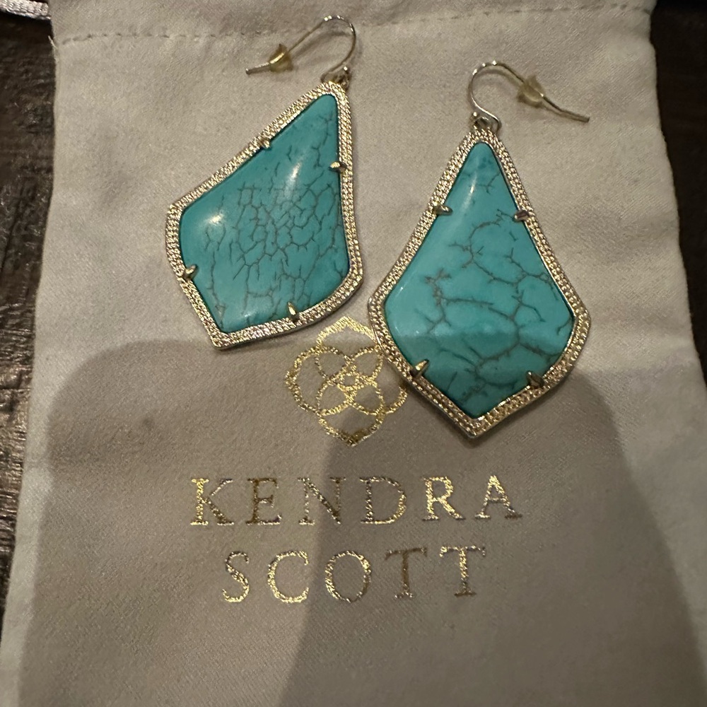 Kendra Scott Turquoise and Gold Statement Earrings